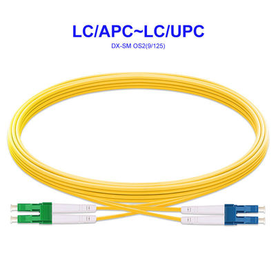 LC/UPCの単モード二重中心のキャリア等級OS2のピグテールのカスタム化への光ファイバーケーブルLC/APC