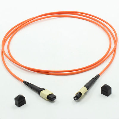 Multimode 1300nm 2m Fiber Optic Patch Cord MPO Female 24 Core