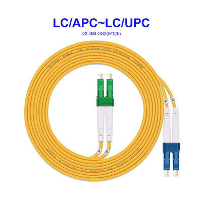 LC/UPCの単モード二重中心のキャリア等級OS2のピグテールのカスタム化への光ファイバーケーブルLC/APC